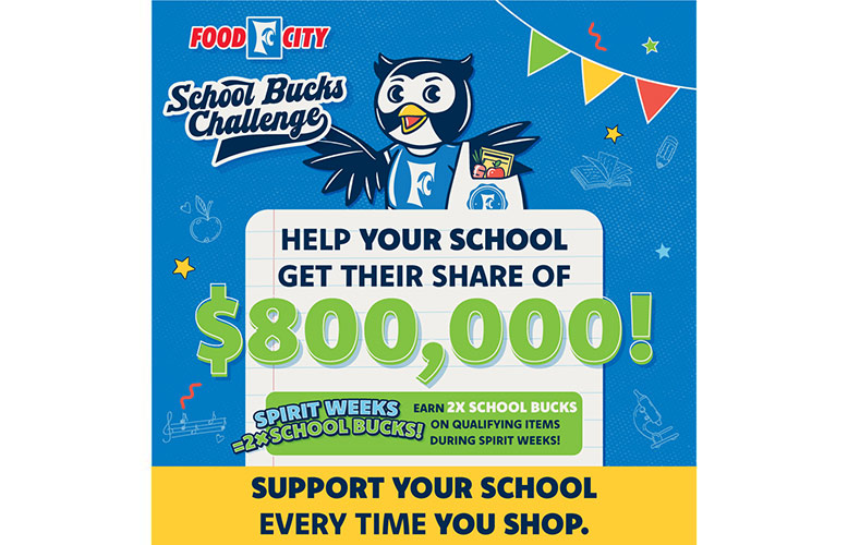Downloadable 1080 pixels x1080 pixels Food City School Bucks Challenge Social Graphic 