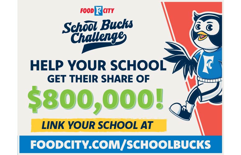 Downloadable 18 inch x 24 inch Yard Sign for Food City School Bucks Challenge