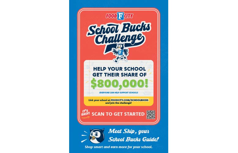 Downloadable 11 inch x 17 inch Poster for Food City®  School Bucks Challenge